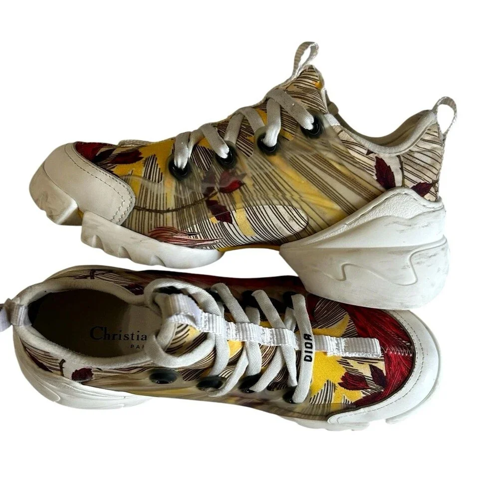 Christian Dior D Connect Chunky Floral Slip on Lace Sneaker 07-10N Size 37-38 - Picture 11 of 16